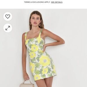 Lulus Always In Bloom Cream Multi Floral Jacquard Mini Dress